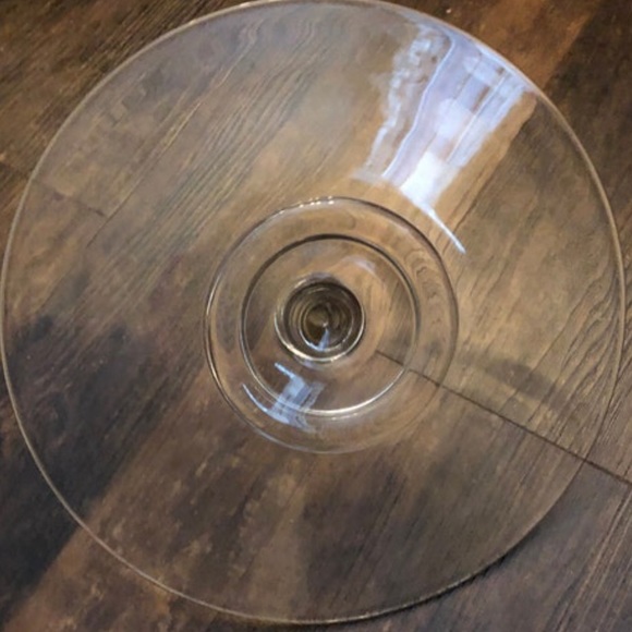 🍪 SALE Clear Glass Server Tray Center Handle Desserts Hors d'oeuvres Appetizers - Picture 4 of 6